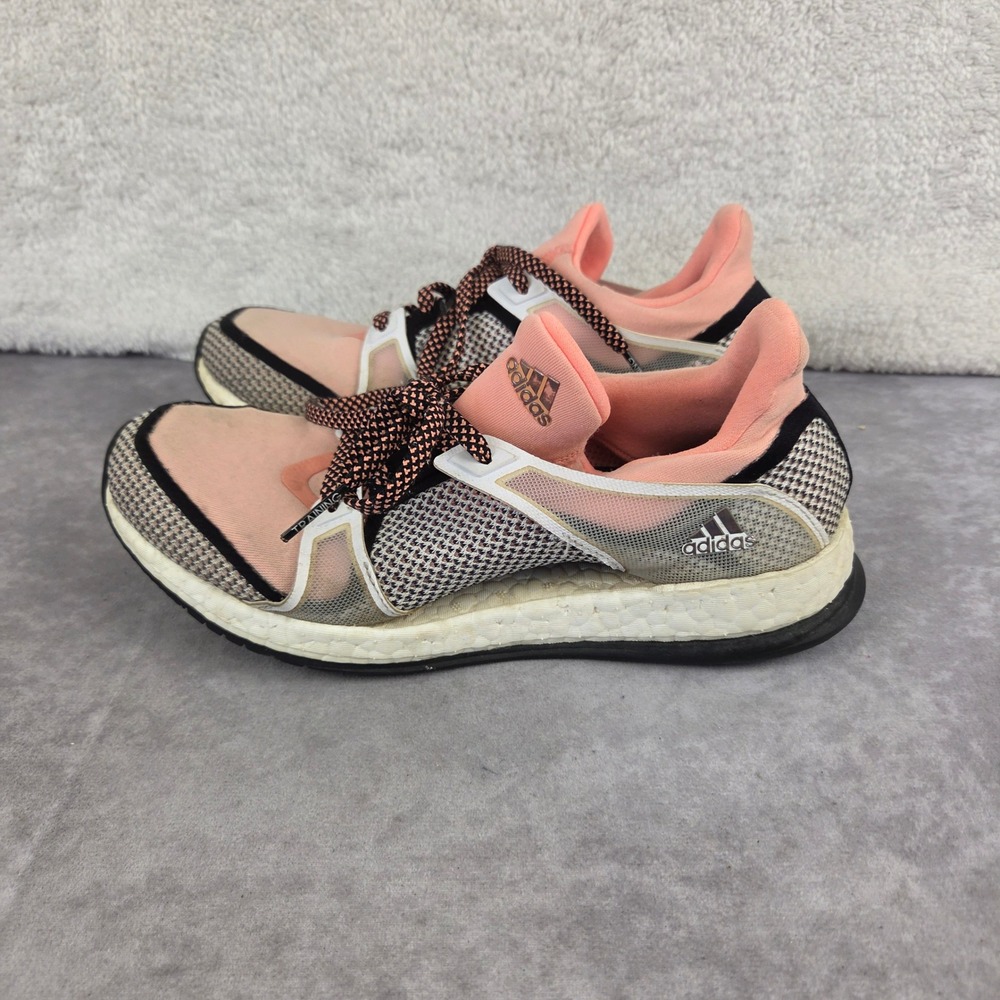 Adidas Pureboost X Training Shoes Peach White Mesh Sneakers BB4970 Womens